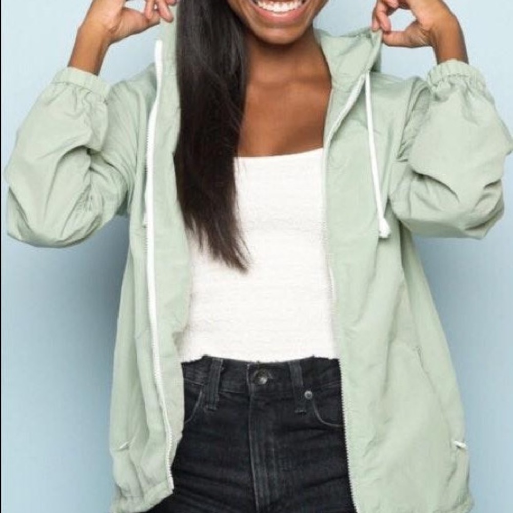 Brandy Melville Light Green Windbreaker